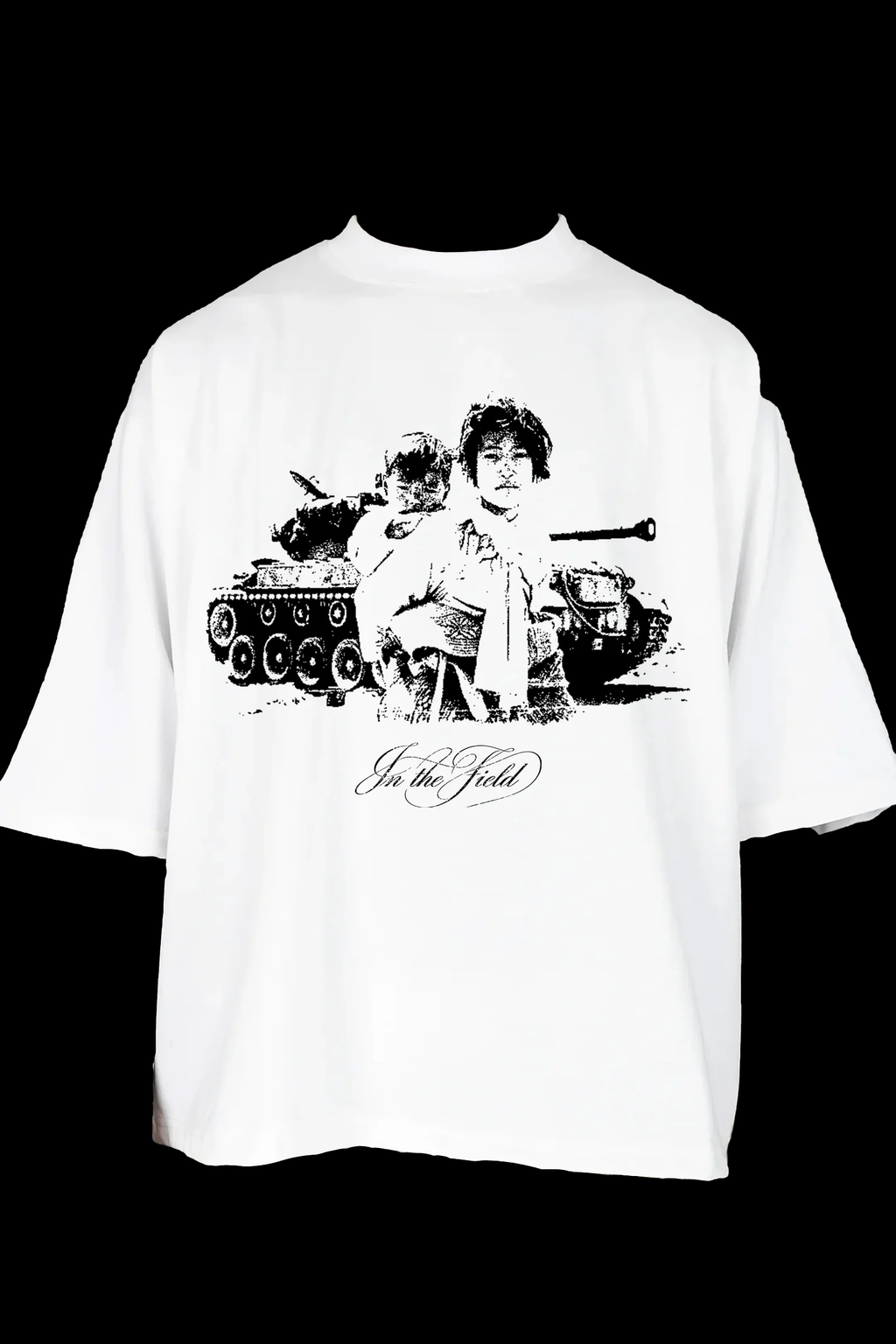 “by any means” oversized tee