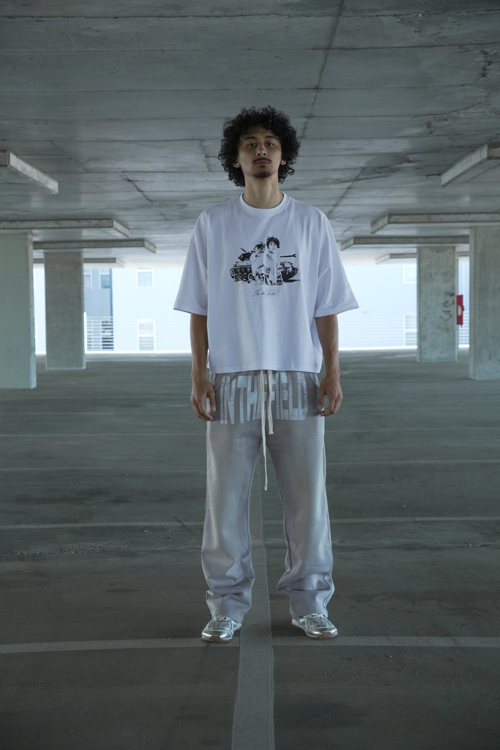 “by any means” oversized tee